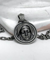 ヴァージン マリー チェーンネックレス / [BLESSEDBULLET]virgin mary chain necklace_MEDIUM/LARGE_dark silver/antique SILVER