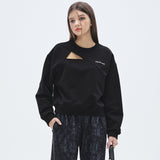 Slit Point Sweatshirt [BLACK] (6674518638710)