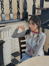 アーガイルルーピーカーディガン /  argyle loopy cardigan