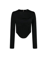 ピンタックジャージートップ / Pintuck Jersey Top _ Black