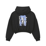 0 4 HELL GIRL Zip Up Hoodie - BLACK (6626825535606)