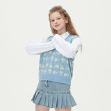 FLOWER JAQUARD KNIT VEST_SKY BLUE (6610820169846)
