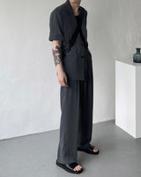 CR スローリネン半袖ジャケット / CR Slow Linen Half Sleeve Jacket (2 colors)