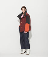 OVERSIZED PADDING BLOCK  JUMPER _ BURGUNDY+ORANGE (6636672286838)