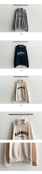 [Fleece] Give Fleece Half Zip-Up Collar Sweatshirt