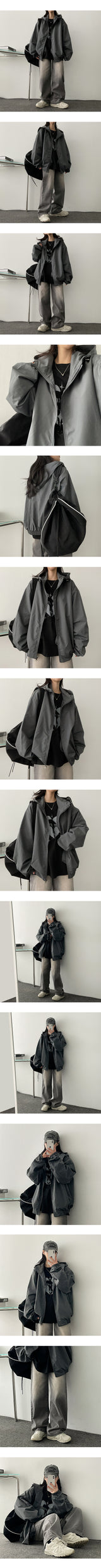 Lone washing side banding denim wide pants
