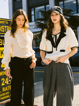 ダブルカラーケーブルニットベスト / Double collar Cable Knit Vest