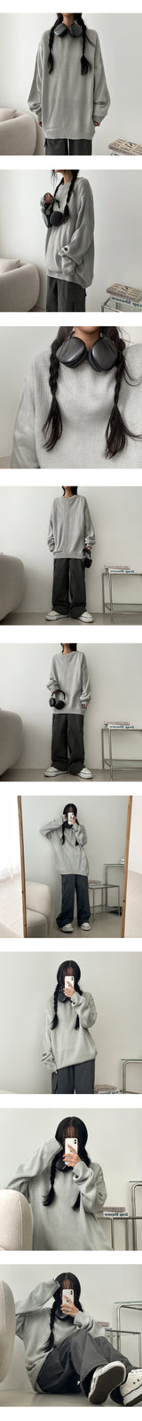 [10 Colors] Roach Big Boxy Habee Round Knitwear