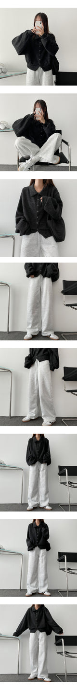 It Foam Soft Snap Collar Balloon Cardigan