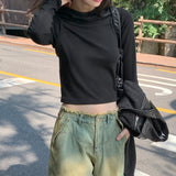 タフナッピングカットアウトスリットゴフコア長袖フーディーTシャツ