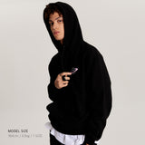 Over-sized Signature Hoodie Black with Pink Band (4595381960822)