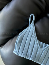 Knit bustier bra top