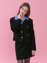 JENNY V NECK POCKET TWEED JACKET_BLACK (6612508508278)