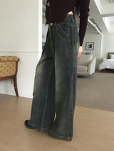 Meto semi bootcut wide denim pants