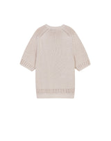オーバーサイズ フィッシュネット ディテール SS スウェット / OVERSIZED FISHNET DETAIL SS SWEATER IVORY