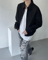 ウォッシングルースフィットクロップシャツ / ECT Washing Loose-Fit Cropped Shirt (4 colors)