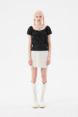 スモールチェリーポップルニットスカート / SMALL CHERRY POPPLE KNIT SKIRT [IVORY]