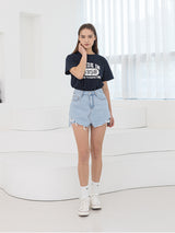 デニムスカートパンツ / W65 DENIM SKIRT PANTS_LIGHT BLUE