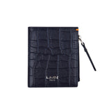 クロコダイルエンボジッパーウォレット/CROCODILE EMBO ZIPPER WALLET-NAVY