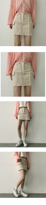 ポリウエストストラップカーゴミニスカート / Poli Waist Strap Cargo Mini Skirt