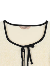 リンクルリボンパフブラウス / Wrinkle Ribbon Puff Blouse (2colors)