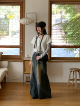 Muran brush fur short sleeve cardigan