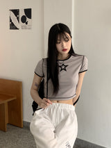 ホルプスターオーバーロック半袖クロップドTシャツ / Holp Star Overlock Short Sleeve Cropped T-shirt