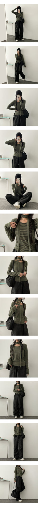 Hibs Stripe Muffler Long Sleeve Tee
