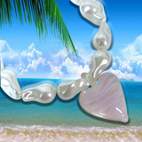 Venetian heart glass pearl necklace