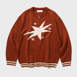 Spread Star Knit Zip-up (Brick)