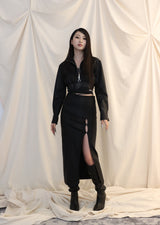 スリットマキシスカート/SLIT MAXI SKIRT[black]