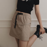 ナイロンファスナーミニスカート /Nylon Zipper mini skirt [2 Color]