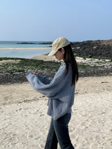 Bent knit cardigan zip up 