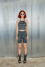 ウェイビーホルタースリーブレス/wavy halter sleeveless_ navy