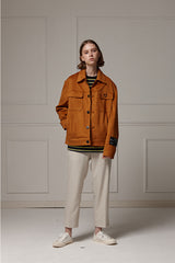 Suede wide pocket jacket - Camel (4622119534710)