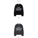 BRUSH LETTERING MOHAIR OVERFIT KNIT