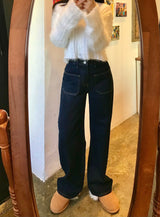 ワイドフィットダークブルーデニムパンツ / WIDE FIT DARK BLUE DENIM PANTS [17790]