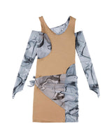 インアウト3Ⅾプリントドレス/In&Out 3D Printed Dress _ Beige
