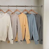 [Bellide made] Soft loose V-neck knitwear