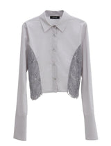 ビンテージレースクロップドシャツ/VINTAGE LACE CROPPED SHIRT