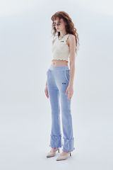 ウェーブブーツカットパンツ / wave bootscut pants_sky