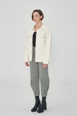 オーバーフィットアイボリーデニムジャケット/ OVER FIT IVORY DENIM JACKET [6679]
