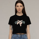 リボンバレリーナロゴクロップドTシャツ/Ribbon Ballerina Logo Cropped T-Shirt