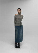 [MADE] Nuel Boat Neck SET- Shirring Long Sleeve Tee Scarf
