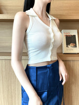 957. クロップホルターシャツトップ / 957. Crop halter shirts top (2color)