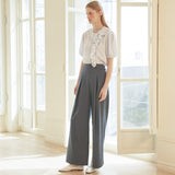 [LINE] Button Inverted Wide Slacks (3 colors) (6696645460086)