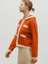 Color block hoody - Cherry tomato (6682589102198)