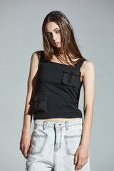 ベルトスリーブレストップ / BELT SLEEVELESS TOP