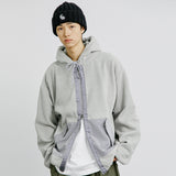 ミリタリーグムカフリースフード付き2WAYパーカー / MILITARY GUMKA FLEECE HOODED 2WAY ZIP-UP L/GREY