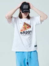 [ENJOY YOUR MEAL] CAMPAIGN 1/2 T-SHIRT PIZZA _WHITE (6582793207926)